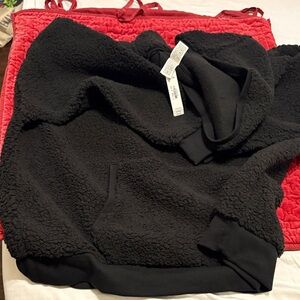 PINK Victoria's Secret Black Sherpa Hoodie